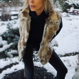 Adrienne Landau Fur Vest in Neutrals